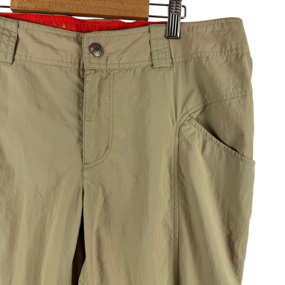 Columbia Insect Blocker Hiking Pants Women 12‎ Tan Nylon Ripstop 112 AL8023